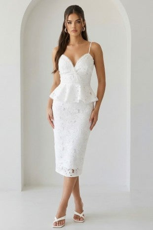 chinese dress ladies Berylove Women White Mermaid Rehearsal Dinner Dress Satin V-Neck Midi Bridal Shower Dress, White / Custom